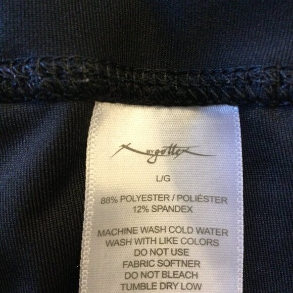 X by Gottex Active Capri Leggings Large Black Mesh Blocks Side Pocket - Picture 9 of 9